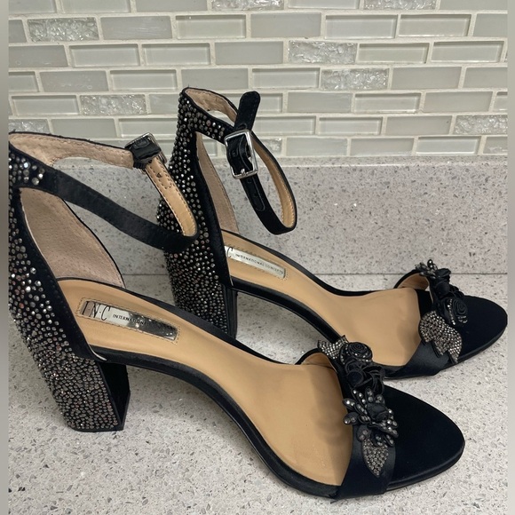 INC International Concepts Shoes - INC Size 9 International Concepts Elegant Black Embellished Women's Block Heels